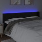 vidaXL Κεφαλάρι Κρεβατιού LED Μαύρο 163x16x78/88 εκ. Συνθετ. Δέρμα