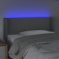 vidaXL Κεφαλάρι Κρεβατιού LED Ανοιχτό Γκρι 93x16x78/88 εκ. Υφασμάτινο