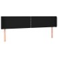 vidaXL Κεφαλάρι Κρεβατιού LED Μαύρο 183x16x78/88 εκ. Υφασμάτινο