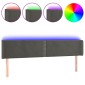 vidaXL Κεφαλάρι Κρεβατιού LED Σκούρο Γκρι 183x16x78/88 εκ. Βελούδινο
