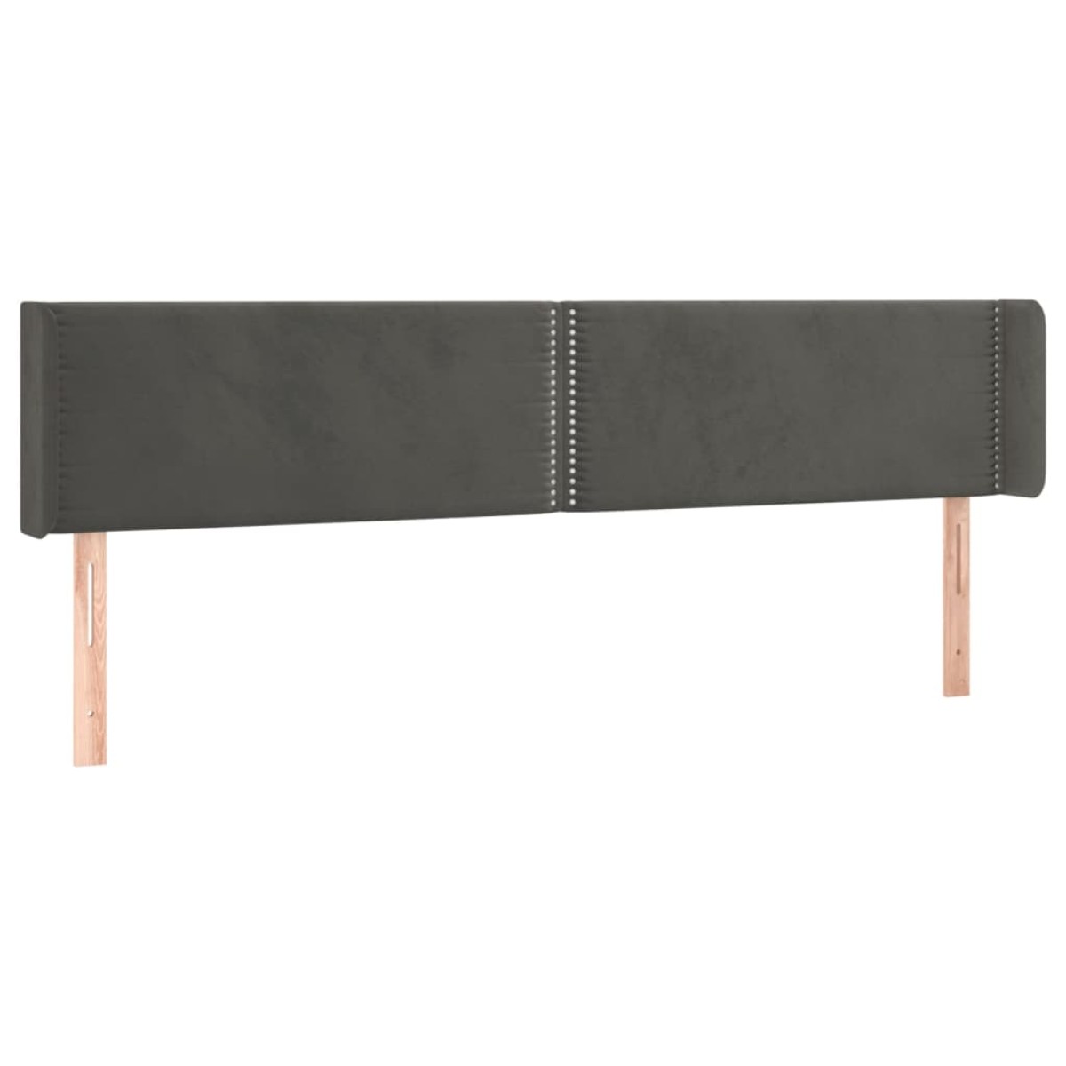 vidaXL Κεφαλάρι Κρεβατιού LED Σκούρο Γκρι 183x16x78/88 εκ. Βελούδινο