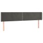 vidaXL Κεφαλάρι Κρεβατιού LED Σκούρο Γκρι 183x16x78/88 εκ. Βελούδινο