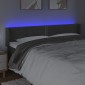 vidaXL Κεφαλάρι Κρεβατιού LED Σκούρο Γκρι 183x16x78/88 εκ. Βελούδινο
