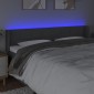 vidaXL Κεφαλάρι Κρεβατιού LED Σκούρο Γκρι 203x16x78/88 εκ. Υφασμάτινο