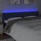 vidaXL Κεφαλάρι Κρεβατιού LED Μπλε 203x16x78/88 εκ. Υφασμάτινο