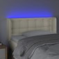vidaXL Κεφαλάρι Κρεβατιού LED Κρεμ 93x16x78/88 εκ. από Συνθετικό Δέρμα