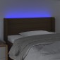 vidaXL Κεφαλάρι Κρεβατιού LED Σκούρο Καφέ 83x16x78/88 εκ. Υφασμάτινο
