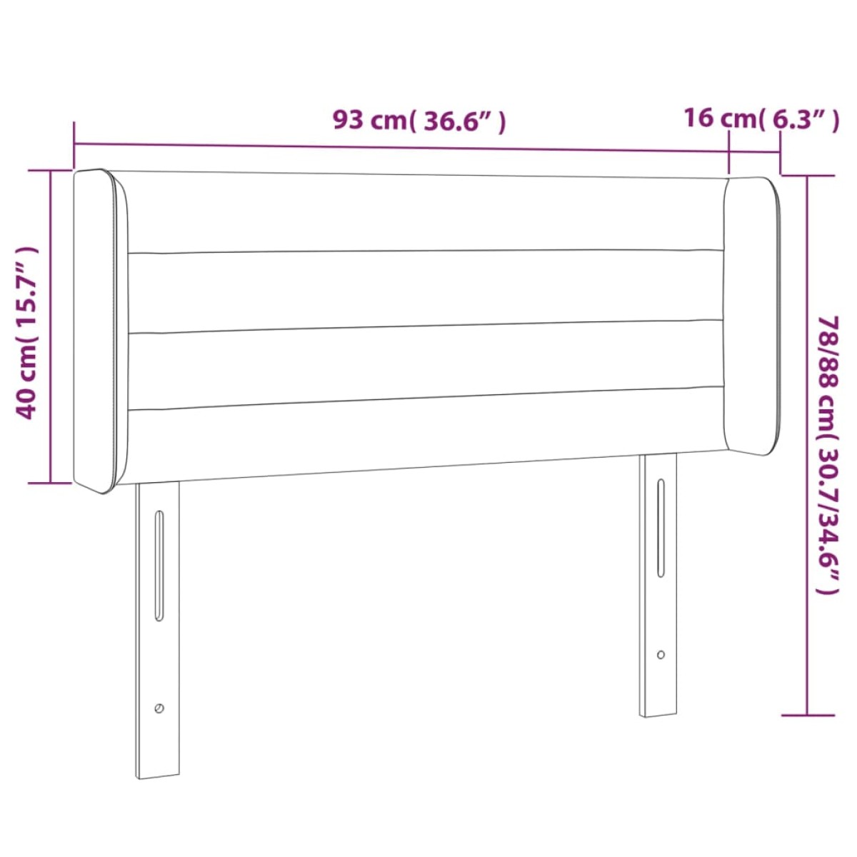 vidaXL Κεφαλάρι Κρεβατιού LED Ανοιχτό Γκρι 93x16x78/88 εκ. Υφασμάτινο