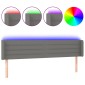 vidaXL Κεφαλάρι Κρεβατιού LED Σκούρο Γκρι 183x16x78/88 εκ. Υφασμάτινο