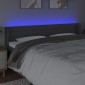 vidaXL Κεφαλάρι Κρεβατιού LED Σκούρο Γκρι 183x16x78/88 εκ. Υφασμάτινο