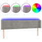 vidaXL Κεφαλάρι Κρεβατιού LED Ανοιχτό Γκρι 163x16x78/88 εκ. Βελούδινο