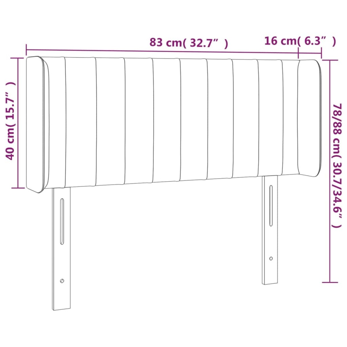 vidaXL Κεφαλάρι Κρεβατιού LED Ανοιχτό Γκρι 83x16x78/88 εκ. Υφασμάτινο