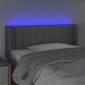 vidaXL Κεφαλάρι Κρεβατιού LED Ανοιχτό Γκρι 93x16x78/88 εκ. Υφασμάτινο