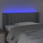 vidaXL Κεφαλάρι Κρεβατιού LED Ανοιχτό Γκρι 103x16x78/88 εκ. Υφασμάτινο