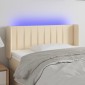 vidaXL Κεφαλάρι Κρεβατιού LED Κρεμ 103x16x78/88 εκ. Υφασμάτινο