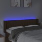 vidaXL Κεφαλάρι Κρεβατιού LED Σκούρο Καφέ 147x16x78/88 εκ. Υφασμάτινο