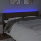 vidaXL Κεφαλάρι Κρεβατιού LED Σκούρο Καφέ 203x16x78/88 εκ. Υφασμάτινο