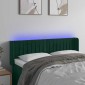 vidaXL Κεφαλάρι Κρεβατιού LED Σκούρο Πράσινο 147x16x78/88εκ. Βελούδινο