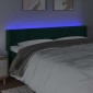 vidaXL Κεφαλάρι Κρεβατιού LED Σκούρο Πράσινο 163x16x78/88εκ. Βελούδινο