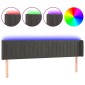 vidaXL Κεφαλάρι Κρεβατιού LED Σκούρο Γκρι 183x16x78/88 εκ. Βελούδινο