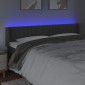 vidaXL Κεφαλάρι Κρεβατιού LED Σκούρο Γκρι 183x16x78/88 εκ. Βελούδινο