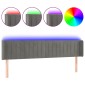 vidaXL Κεφαλάρι Κρεβατιού LED Ανοιχτό Γκρι 203x16x78/88 εκ. Βελούδινο