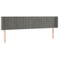 vidaXL Κεφαλάρι Κρεβατιού LED Ανοιχτό Γκρι 203x16x78/88 εκ. Βελούδινο