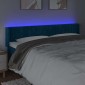 vidaXL Κεφαλάρι Κρεβατιού LED Σκούρο Μπλε 203x16x78/88 εκ. Βελούδινο