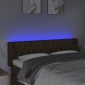 vidaXL Κεφαλάρι Κρεβατιού LED Σκούρο Καφέ 147x16x78/88 εκ. Υφασμάτινο