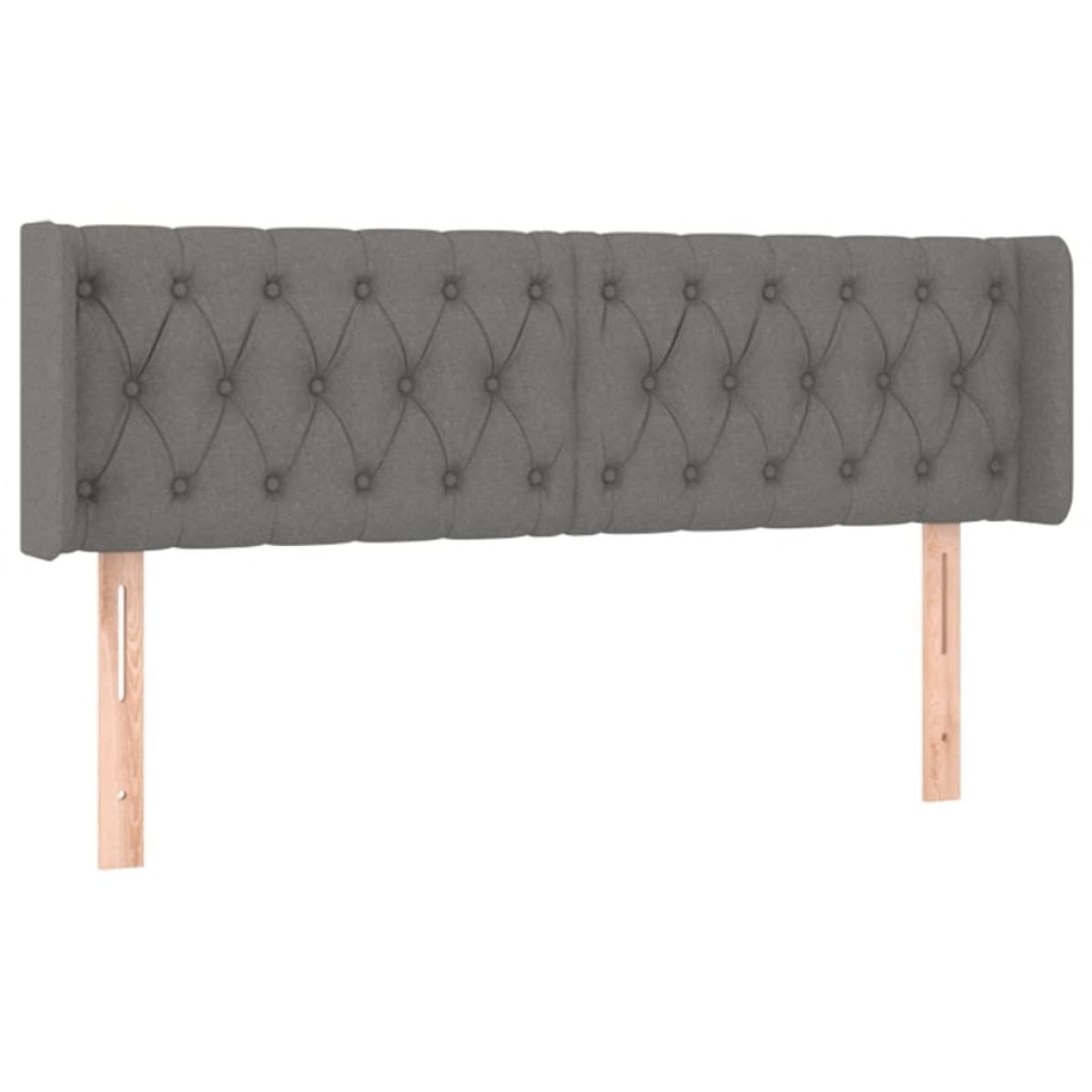 vidaXL Κεφαλάρι Κρεβατιού LED Σκούρο Γκρι 163x16x78/88 εκ. Υφασμάτινο