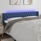 vidaXL Κεφαλάρι Κρεβατιού LED Μπλε 183x16x78/88 εκ. Υφασμάτινο