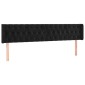 vidaXL Κεφαλάρι Κρεβατιού LED Μαύρο 203x16x78/88 εκ. Βελούδινο