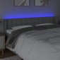 vidaXL Κεφαλάρι Κρεβατιού LED Ανοιχτό Γκρι 163x16x78/88 εκ. Υφασμάτινο