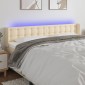 vidaXL Κεφαλάρι Κρεβατιού LED Κρεμ 163x16x78/88 εκ. Υφασμάτινο