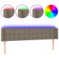 vidaXL Κεφαλάρι Κρεβατιού LED Taupe 183x16x78/88 εκ. Υφασμάτινο
