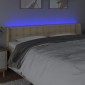 vidaXL Κεφαλάρι Κρεβατιού LED Κρεμ 183x16x78/88 εκ. Υφασμάτινο