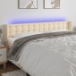 vidaXL Κεφαλάρι Κρεβατιού LED Κρεμ 203x16x78/88 εκ. Υφασμάτινο