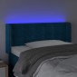 vidaXL Κεφαλάρι Κρεβατιού LED Σκούρο Μπλε 83x16x78/88 εκ. Βελούδινο
