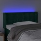 vidaXL Κεφαλάρι Κρεβατιού LED Σκούρο Πράσινο 103x16x78/88εκ. Βελούδινο