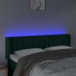 vidaXL Κεφαλάρι Κρεβατιού LED Σκούρο Πράσινο 147x16x78/88εκ. Βελούδινο