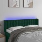 vidaXL Κεφαλάρι Κρεβατιού LED Σκούρο Πράσινο 147x16x78/88εκ. Βελούδινο