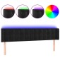vidaXL Κεφαλάρι Κρεβατιού LED Μαύρο 183x16x78/88 εκ. Βελούδινο