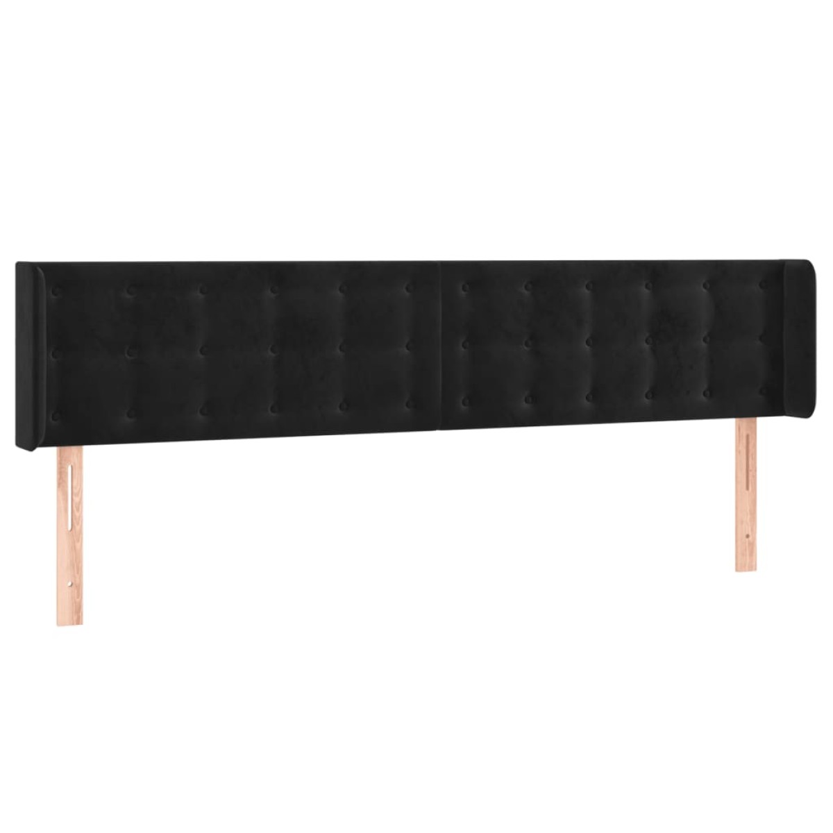 vidaXL Κεφαλάρι Κρεβατιού LED Μαύρο 183x16x78/88 εκ. Βελούδινο