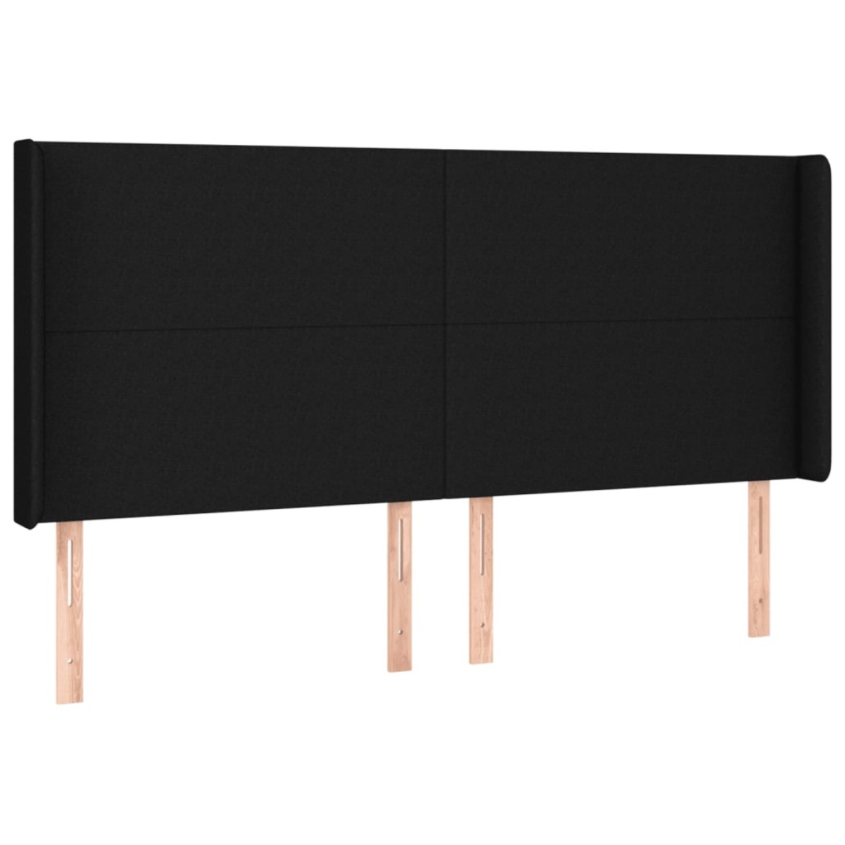 vidaXL Κεφαλάρι Κρεβατιού LED Μαύρο 183x16x118/128 εκ. Υφασμάτινο