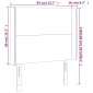 vidaXL Κεφαλάρι Κρεβατιού LED Σκούρο Μπλε 83x16x118/128εκ. Βελούδινο