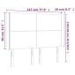 vidaXL Κεφαλάρι Κρεβατιού LED Ροζ 147x16x118/128 εκ. Βελούδινο