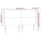 vidaXL Κεφαλάρι Κρεβατιού LED Σκούρο Μπλε 203x16x118/128 εκ. Βελούδινο