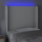 vidaXL Κεφαλάρι Κρεβατιού LED Λευκό 93x16x118/128 εκ. Συνθετ. Δέρμα