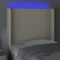 vidaXL Κεφαλάρι Κρεβατιού LED Κρεμ 93x16x118/128εκ. Συνθετ. Δέρμα