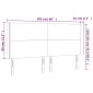 vidaXL Κεφαλάρι Κρεβατιού LED Κρεμ 203x16x118/128 εκ. Συνθετ. Δέρμα